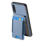 For Samsung Galaxy A70 / A70s Carbon Fiber Vertical Flip Wallet Stand Phone Case(Blue) - 3