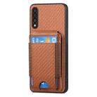 For Samsung Galaxy A70 / A70s Carbon Fiber Vertical Flip Wallet Stand Phone Case(Brown) - 2