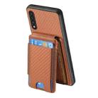 For Samsung Galaxy A70 / A70s Carbon Fiber Vertical Flip Wallet Stand Phone Case(Brown) - 3