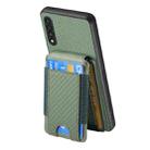 For Samsung Galaxy A70 / A70s Carbon Fiber Vertical Flip Wallet Stand Phone Case(Green) - 3
