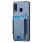 For Samsung Galaxy A30 / A20 / M10s Carbon Fiber Vertical Flip Wallet Stand Phone Case(Blue) - 2