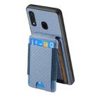 For Samsung Galaxy A30 / A20 / M10s Carbon Fiber Vertical Flip Wallet Stand Phone Case(Blue) - 3