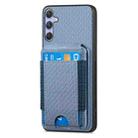 For Samsung Galaxy S25 5G Carbon Fiber Vertical Flip Wallet Stand Phone Case(Blue) - 2