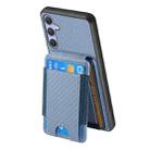For Samsung Galaxy S25 5G Carbon Fiber Vertical Flip Wallet Stand Phone Case(Blue) - 3