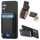 For Samsung Galaxy S25 5G Carbon Fiber Vertical Flip Wallet Stand Phone Case(Black) - 1