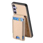 For Samsung Galaxy S25 5G Carbon Fiber Vertical Flip Wallet Stand Phone Case(Khaki) - 3