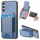 For Samsung Galaxy S25+ 5G Carbon Fiber Vertical Flip Wallet Stand Phone Case(Blue) - 1