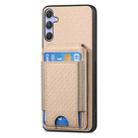 For Samsung Galaxy S25+ 5G Carbon Fiber Vertical Flip Wallet Stand Phone Case(Khaki) - 2
