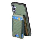 For Samsung Galaxy S25+ 5G Carbon Fiber Vertical Flip Wallet Stand Phone Case(Green) - 3