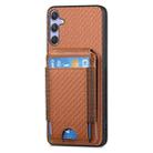 For Samsung Galaxy S25 Ultra 5G Carbon Fiber Vertical Flip Wallet Stand Phone Case(Brown) - 2