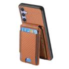 For Samsung Galaxy S25 Ultra 5G Carbon Fiber Vertical Flip Wallet Stand Phone Case(Brown) - 3