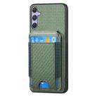For Samsung Galaxy S25 Ultra 5G Carbon Fiber Vertical Flip Wallet Stand Phone Case(Green) - 2