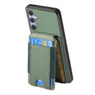 For Samsung Galaxy S25 Ultra 5G Carbon Fiber Vertical Flip Wallet Stand Phone Case(Green) - 3