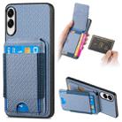 For Samsung Galaxy S25 Edge 5G Carbon Fiber Vertical Flip Wallet Stand Phone Case(Blue) - 1