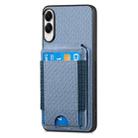 For Samsung Galaxy S25 Edge 5G Carbon Fiber Vertical Flip Wallet Stand Phone Case(Blue) - 2