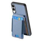 For Samsung Galaxy S25 Edge 5G Carbon Fiber Vertical Flip Wallet Stand Phone Case(Blue) - 3