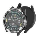 For Samsung Galaxy Watch 7 44mm Dual Diamond Hollow PC Watch Protective Case(Black) - 1