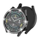 For Samsung Galaxy Watch 7 40mm Dual Diamond Hollow PC Watch Protective Case(Black) - 1