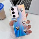 For Samsung Galaxy S23+ 5G Electroplating 5-Heart Laser Texture TPU Phone Case(CD Stripes) - 1