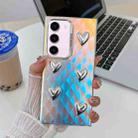 For Samsung Galaxy S23+ 5G Electroplating 5-Heart Laser Texture TPU Phone Case(Plaid) - 1