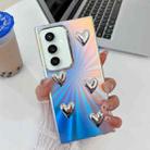 For Samsung Galaxy S23 FE 5G Electroplating 5-Heart Laser Texture TPU Phone Case(CD Stripes) - 1