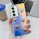 For Samsung Galaxy S23 FE 5G Electroplating 5-Heart Laser Texture TPU Phone Case(Feather Yarn) - 1