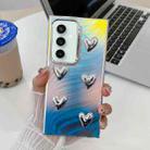 For Samsung Galaxy S23 FE 5G Electroplating 5-Heart Laser Texture TPU Phone Case(Running Water) - 1
