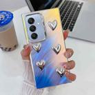 For Samsung Galaxy A25 5G Electroplating 5-Heart Laser Texture TPU Phone Case(Feather Yarn) - 1