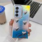 For Samsung Galaxy A25 5G Electroplating 5-Heart Laser Texture TPU Phone Case(Running Water) - 1