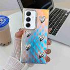 For Samsung Galaxy A55 5G Electroplating 5-Heart Laser Texture TPU Phone Case(Plaid) - 1