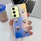 For Samsung Galaxy A34 5G Electroplating 5-Heart Laser Texture TPU Phone Case(Feather Yarn) - 1