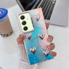 For Samsung Galaxy A54 5G Electroplating 5-Heart Laser Texture TPU Phone Case(Feathers) - 1