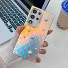 For Samsung Galaxy S24 Ultra 5G Electroplating Pearl Laser Texture TPU Phone Case(Plaid) - 1