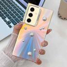 For Samsung Galaxy S24 5G Electroplating Pearl Laser Texture TPU Phone Case(CD Stripes) - 1