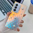 For Samsung Galaxy A25 5G Electroplating Pearl Laser Texture TPU Phone Case(Plaid) - 1
