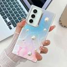 For Samsung Galaxy S23 FE 5G Electroplating Pearl Laser Texture TPU Phone Case(Feathers) - 1