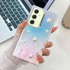 For Samsung Galaxy A54 5G Electroplating Pearl Laser Texture TPU Phone Case(Feathers) - 1
