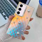 For Samsung Galaxy S23+ 5G Electroplating Pearl Laser Texture TPU Phone Case(Plaid) - 1