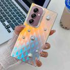 For Samsung Galaxy A14 5G Electroplating Pearl Laser Texture TPU Phone Case(Plaid) - 1