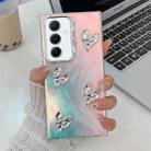 For Samsung Galaxy A55 5G Electroplating 4-Heart Laser Texture TPU Phone Case(Feather Yarn) - 1