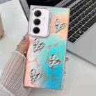 For Samsung Galaxy A35 5G Electroplating 4-Heart Laser Texture TPU Phone Case(Feathers) - 1