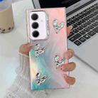 For Samsung Galaxy A35 5G Electroplating 4-Heart Laser Texture TPU Phone Case(Feather Yarn) - 1