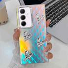 For Samsung Galaxy A35 5G Electroplating 4-Heart Laser Texture TPU Phone Case(Plaid) - 1