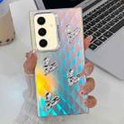 For Samsung Galaxy S24 5G Electroplating 4-Heart Laser Texture TPU Phone Case(Plaid) - 1