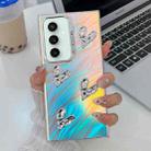 For Samsung Galaxy S23 FE 5G Electroplating 4-Heart Laser Texture TPU Phone Case(Running Water) - 1