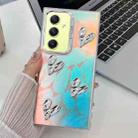 For Samsung Galaxy A34 5G Electroplating 4-Heart Laser Texture TPU Phone Case(Feathers) - 1