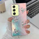 For Samsung Galaxy A34 5G Electroplating 4-Heart Laser Texture TPU Phone Case(Feather Yarn) - 1