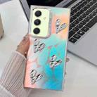 For Samsung Galaxy A54 5G Electroplating 4-Heart Laser Texture TPU Phone Case(Feathers) - 1