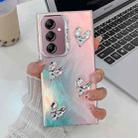 For Samsung Galaxy A14 5G Electroplating 4-Heart Laser Texture TPU Phone Case(Feather Yarn) - 1