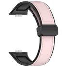 For Huawei Watch Fit 3 Folding Buckle Silicone Fitted Leather Watch Band(Pink) - 2